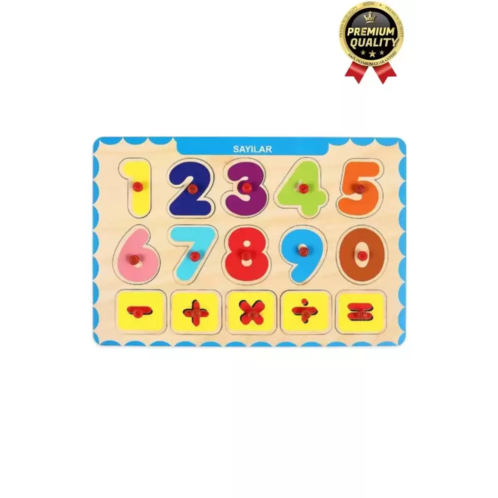 Yeni Seri Çocuk Ebeveyn Eğlenceli Eğitici Öğrenme Destekli Sayılar Yapboz Ahşap Tutmalı Puzzle