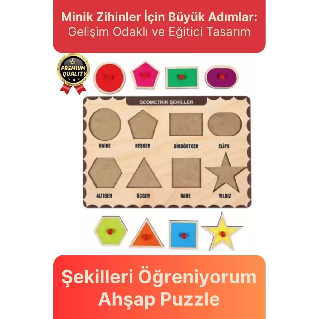 Yeni Seri Çocuk Ebeveyn Eğlenceli Eğitici Öğrenme Destekli Şekiller Yapboz Ahşap Tutmalı Puzzle