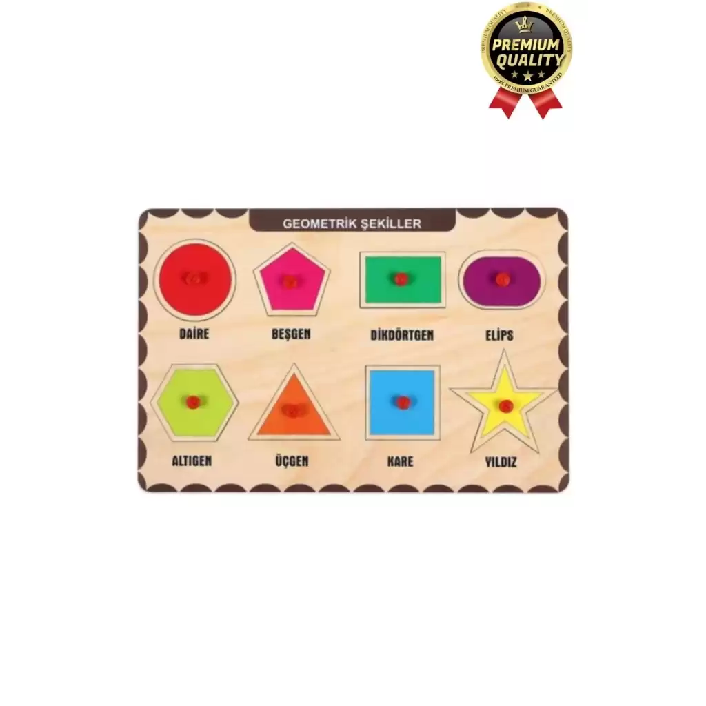 Yeni Seri Çocuk Ebeveyn Eğlenceli Eğitici Öğrenme Destekli Şekiller Yapboz Ahşap Tutmalı Puzzle