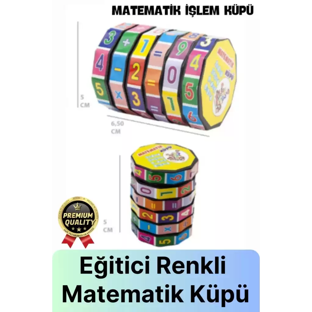 Çok Amaçlı Çocuk Eğlenceli Eğitici Öğretici Zeka Gelişimini Destekleyen Renkli Temel Matematik Küpü