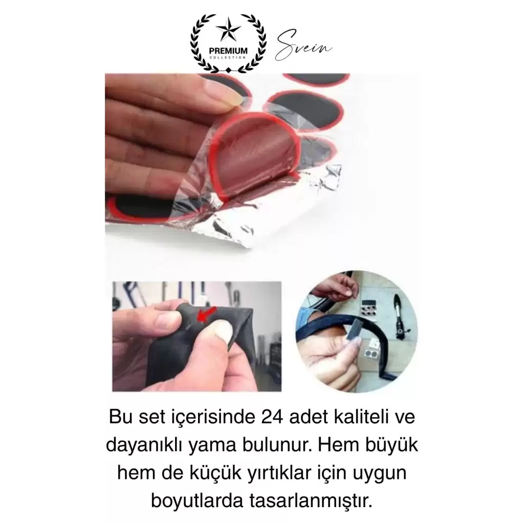 Ekstra Güçlü Araba Bisiklet Motosiklet Soğuk Yama Lastik Tamir Yaması Seti 24 Parça Kolay Pratik