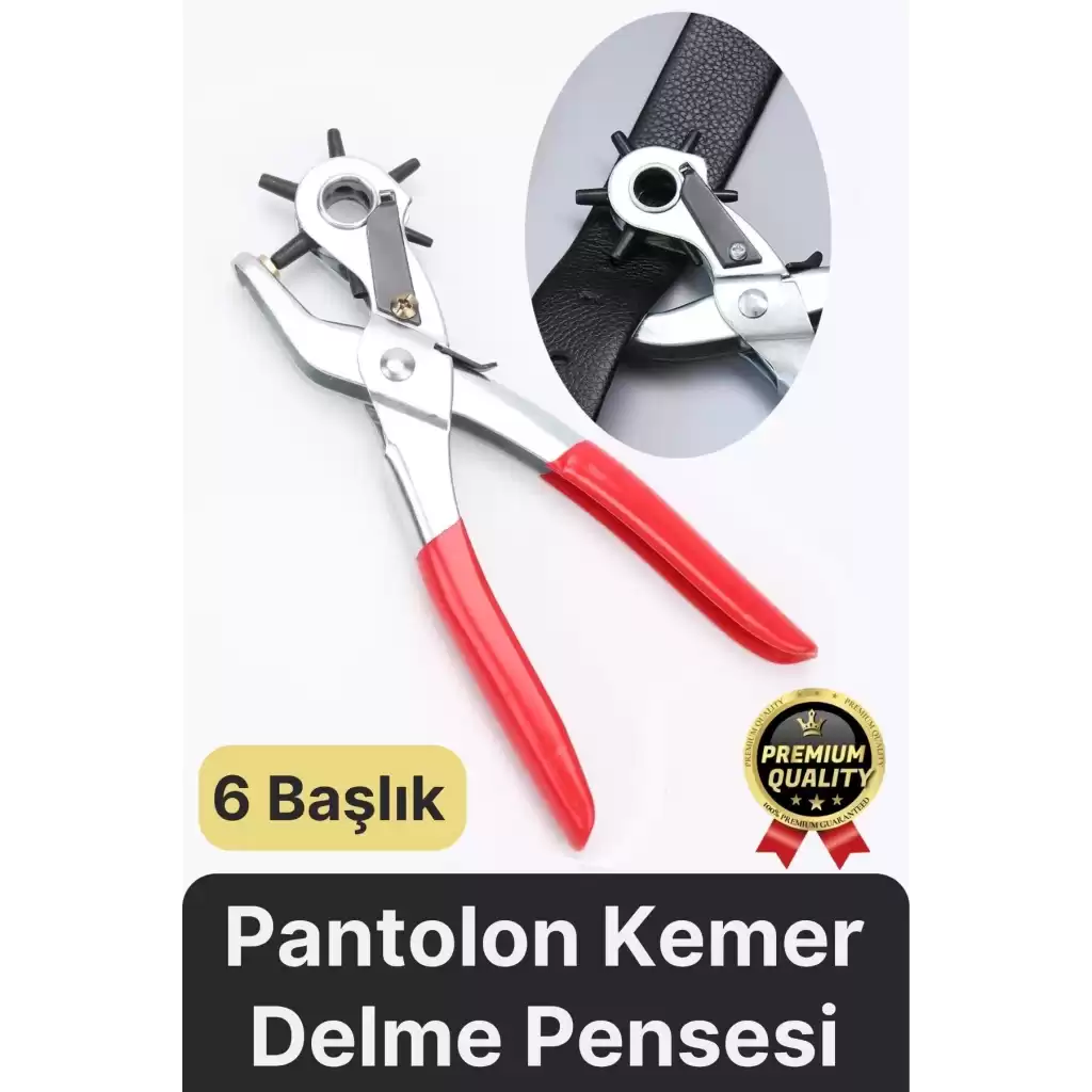 Çok Fonksiyonlu Paslanmaz Çelik Delik Açma Aleti 6 Başlıklı Kumaş Deri Pantolon Kemer Delme Pensesi