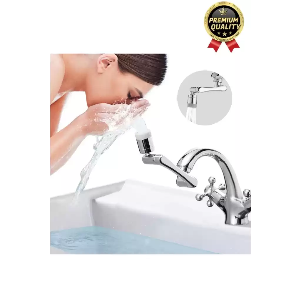 Çok Amaçlı Filtreli 2 Fonksiyonlu Mutfak Banyo 1080 Derece Dönebilen Akrobat Musluk Ucu Başlığı