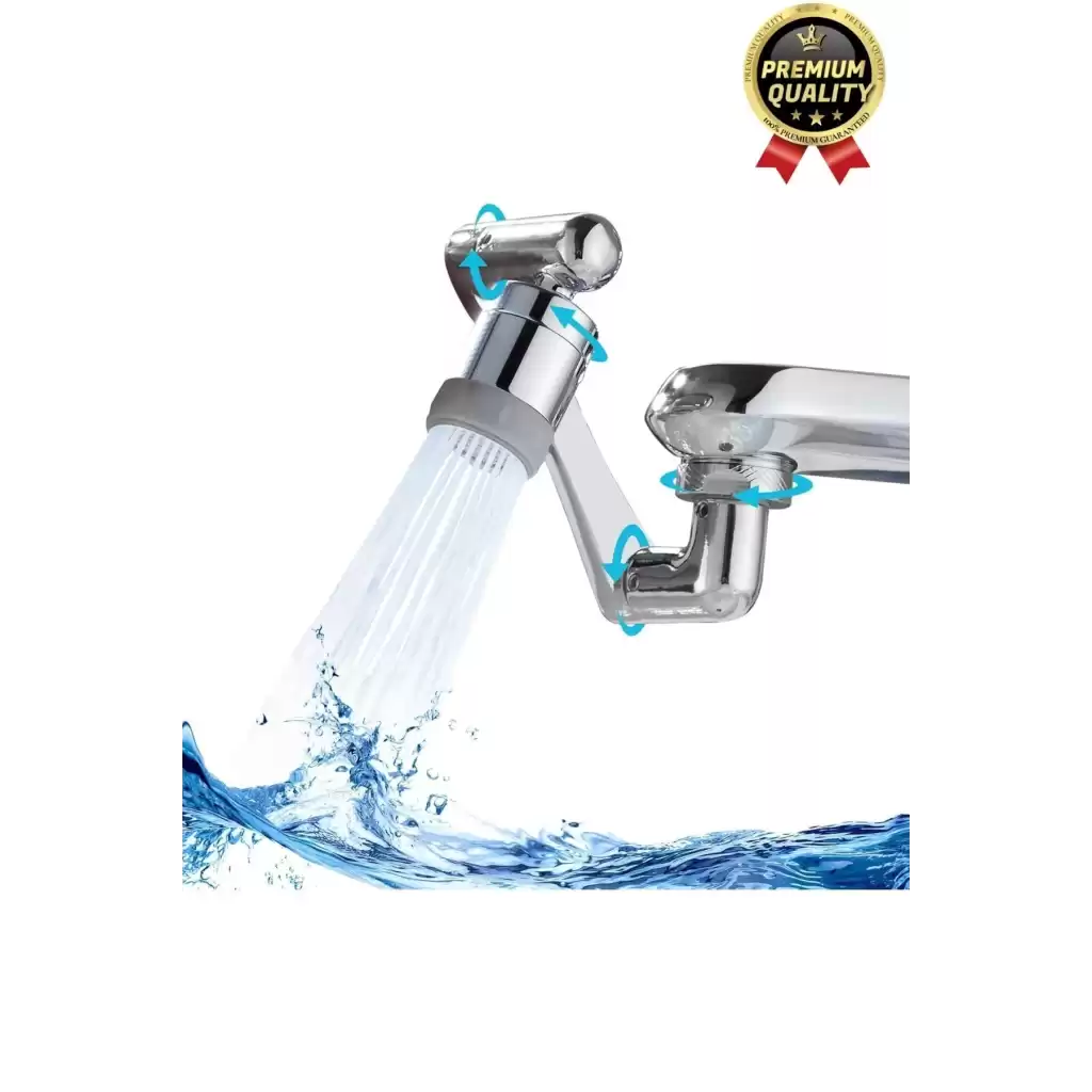 Çok Amaçlı Filtreli 2 Fonksiyonlu Mutfak Banyo 1080 Derece Dönebilen Akrobat Musluk Ucu Başlığı