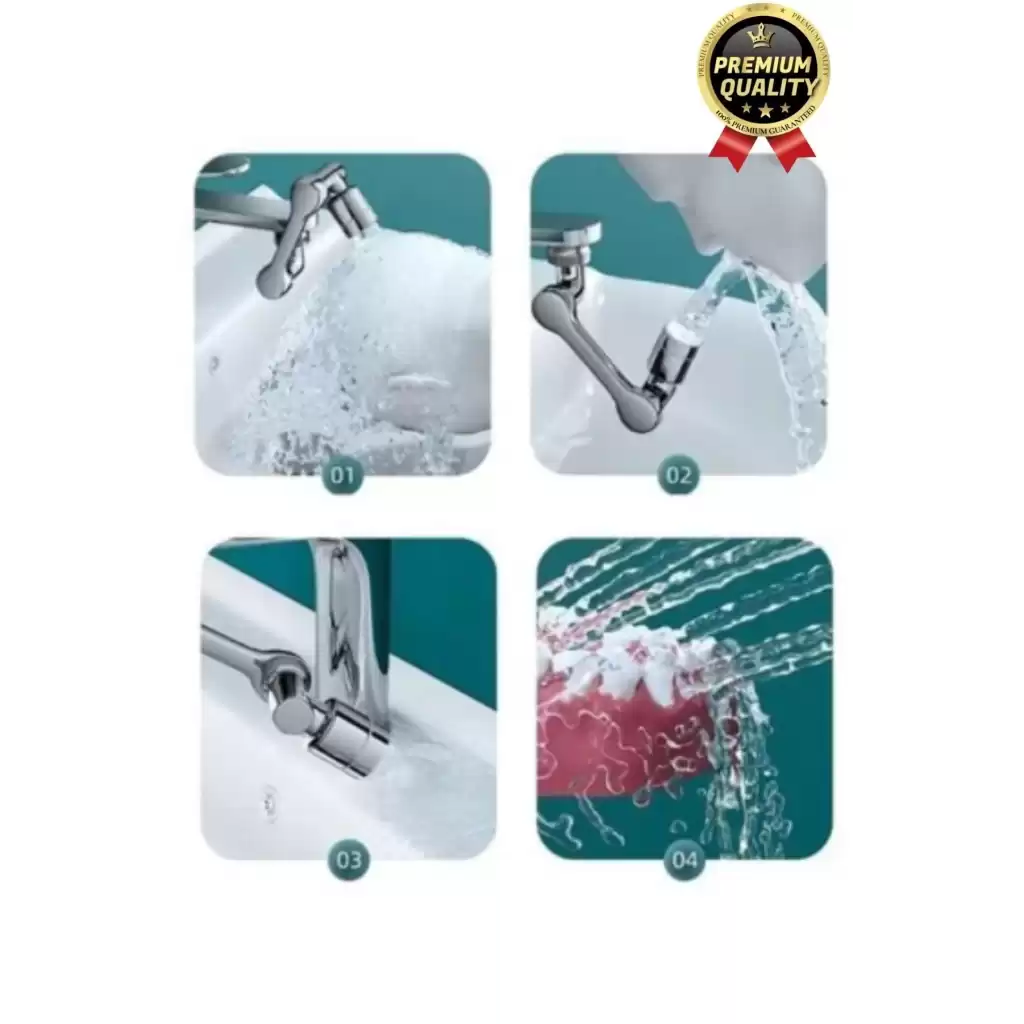 Çok Amaçlı Filtreli 2 Fonksiyonlu Mutfak Banyo 1080 Derece Dönebilen Akrobat Musluk Ucu Başlığı
