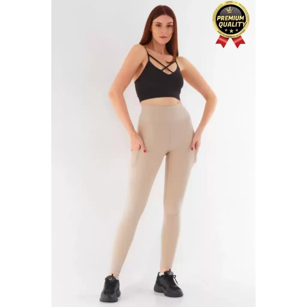 Yeni Seri İnceltici Korse Etkili Sıkı Dokuma Yoga Fitness Gym Training Yüksek Bel Cepli Sporcu Taytı