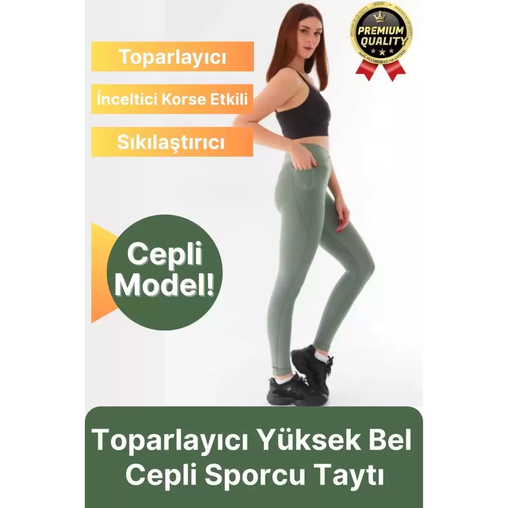 Yeni Seri İnceltici Korse Etkili Sıkı Dokuma Yoga Fitness Gym Training Yüksek Bel Cepli Sporcu Taytı