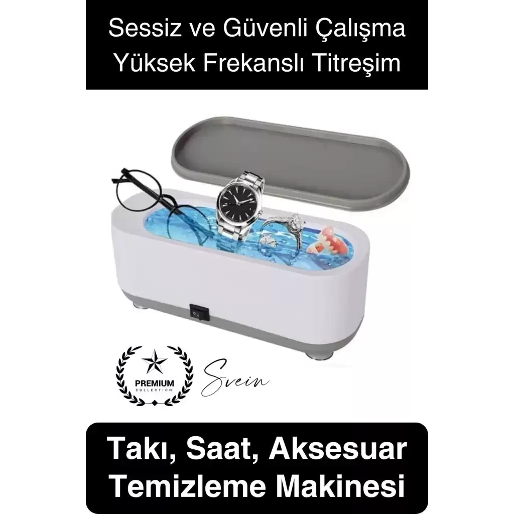 Ultrasonik Çok Fonksiyonlu Yüksek Titreşimli Yıkama Takı Saat Aksesuar Gözlük Temizleme Makinesi Usb