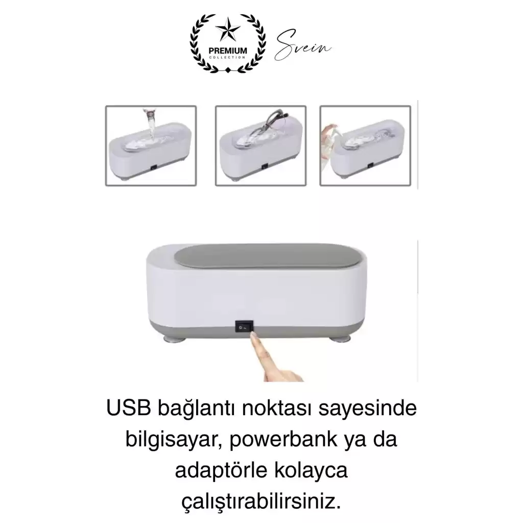 Ultrasonik Çok Fonksiyonlu Yüksek Titreşimli Yıkama Takı Saat Aksesuar Gözlük Temizleme Makinesi Usb