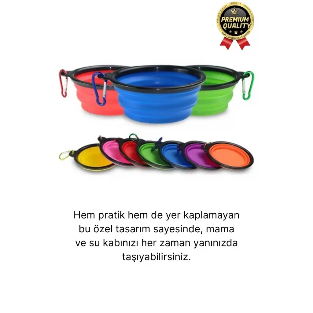 Özel Üretim Portatif Pratik Renkli Silikon Kancalı Katlanabilir Evcil Hayvan Kedi Köpek Mama Su Kabı