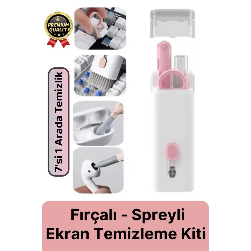 Çok Fonksiyonlu Silikon Uçlu 7 in 1 Bilgisayar Ekranı Kulaklık Airpods Klavye Telefon Temizleme Kiti