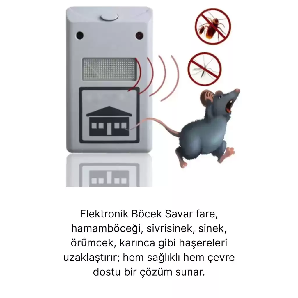 Yeni Böcek Savar Kimyasal İçermeyen 220V Elektronik Kemirgen Fare Haşere Sinek Kovucu Uzaklaştırıcı