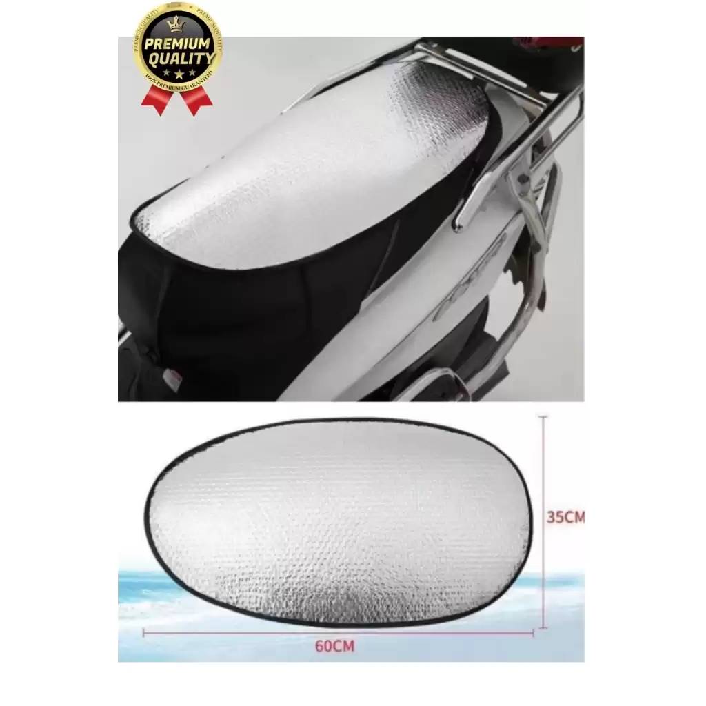 Özel Üretim Alüminyum Koltuk Kılıfı Dayanıklı Lastikli Su Geçirmez Motor Sele Güneşliği 60 cm x35 cm