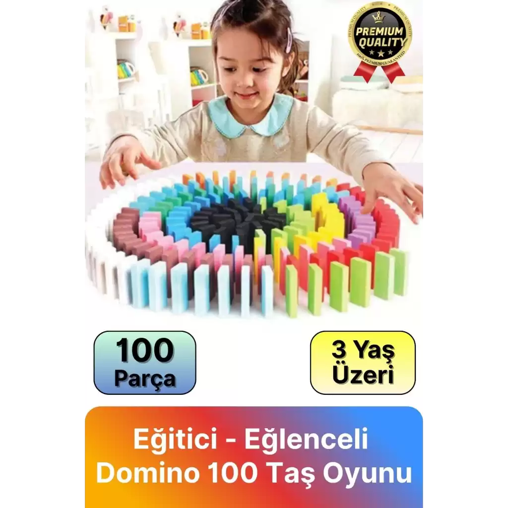 Özel Üretim Çocuk Eğitici Eğlenceli El Göz Koordinasyonu Geliştirici Renkli Domino 100 Taş Oyunu