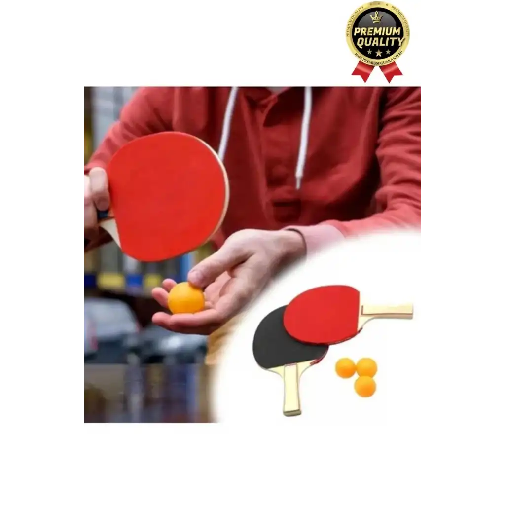 Özel Seri Yüksek Kaliteli Eğlence Oyun Renkli 2 Adet Raket 3 Pinpon Topu Masa Tenisi Raket Seti
