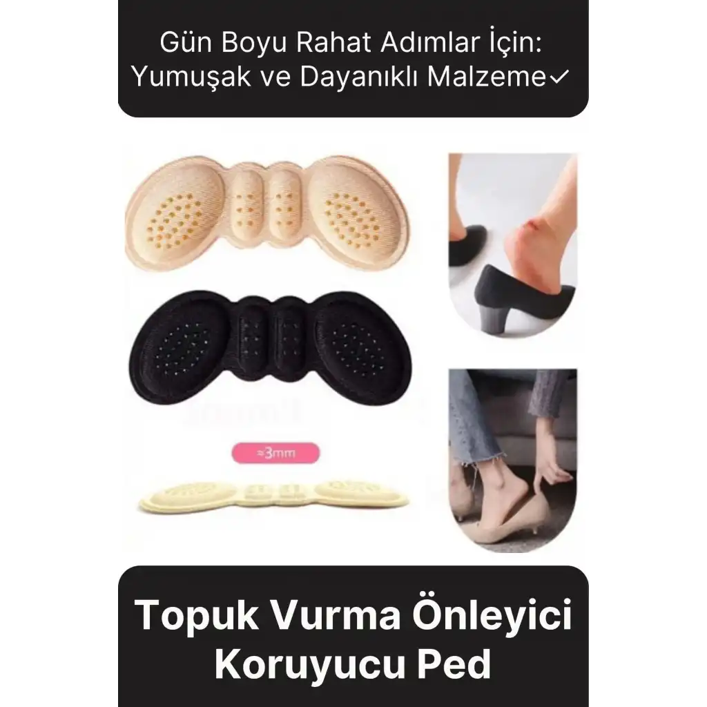 Çok Amaçlı Yumuşak Dayanıklı Taban Arkası Koruyucu Daraltma Ayakkabı Topuk Vurma Önleyici Pad 5 mm