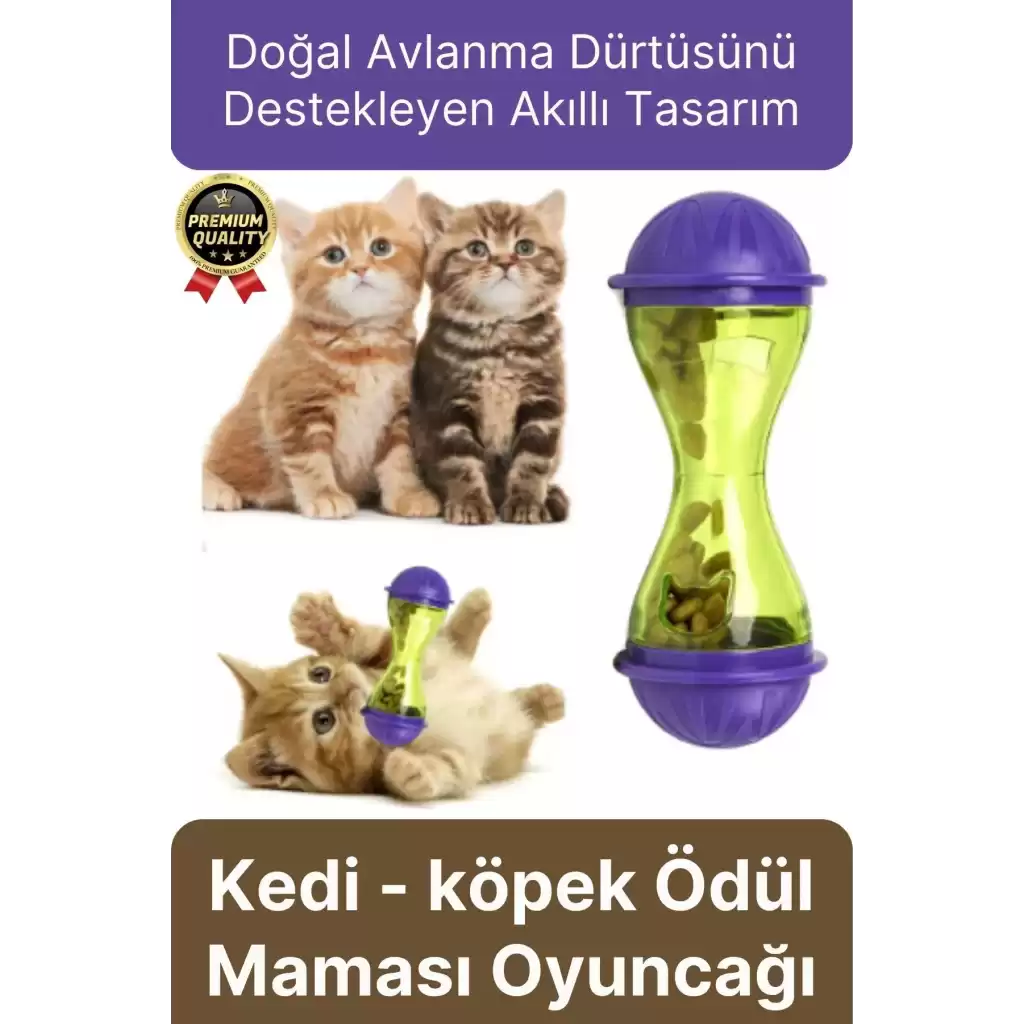 Premium Seri Saklama Hazneli İçgüdüsel Avlanma Kum Saati İnteraktif Kedi köpek Ödül Maması Oyuncağı