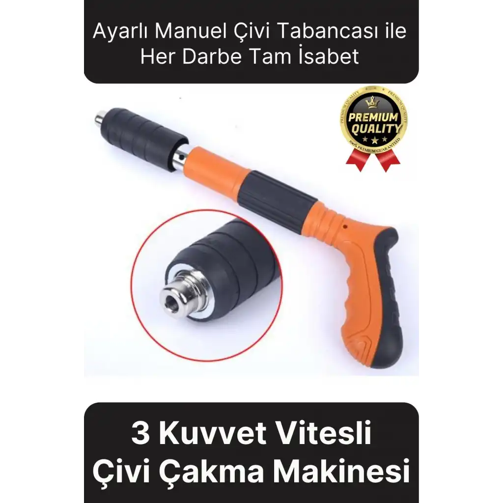 Profesyonel Güç Yaylı Sistemli 3 Kuvvet Vites Ses Çıkarmaz Ayarlı Manuel Çivi Çakma Makinesi