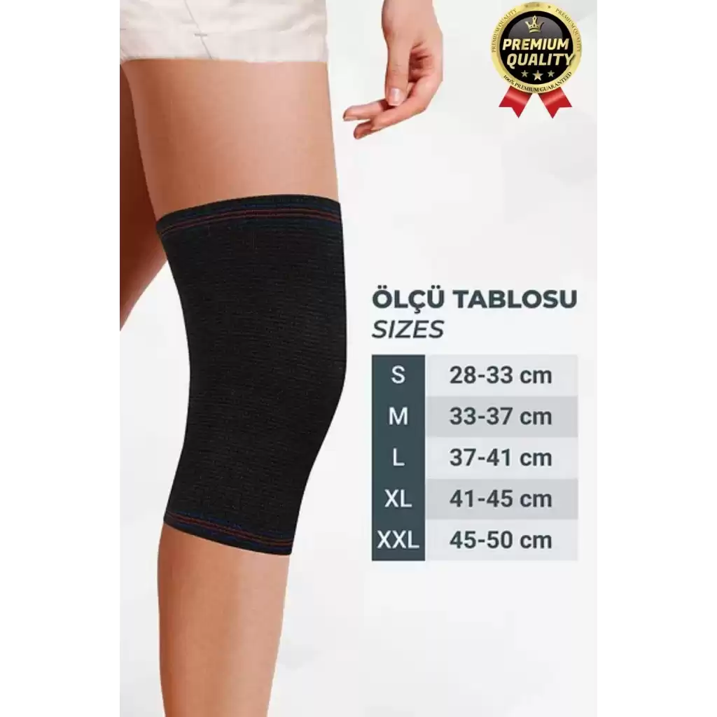 Premium Seri Konforlu Maksimum Koruma Ortopedik Çift Taraflı Elastik Örme Likralı Spor Dizlik Unisex