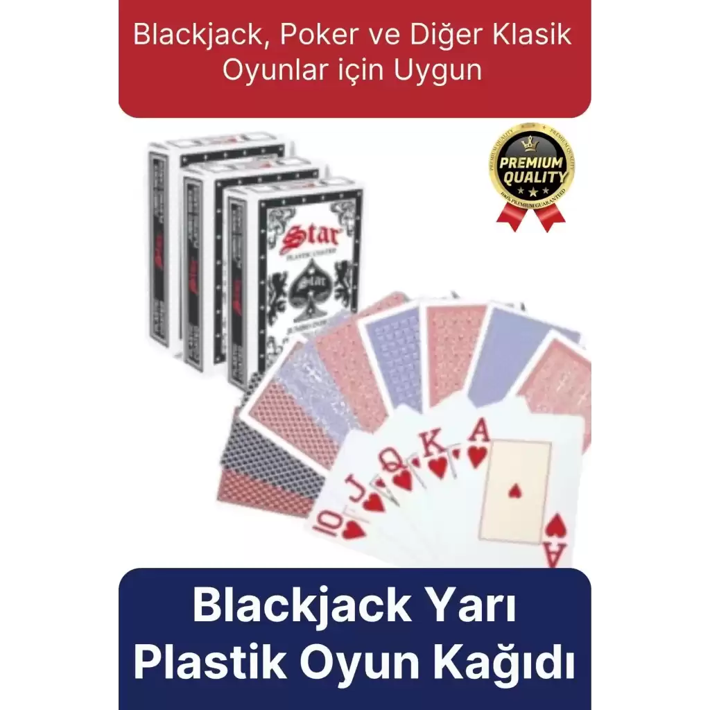 Premium Seri Eğlence Estetik Baskı Yarı Plastik Poker Texas Holden Casino 21 Blackjack Oyun Kartları