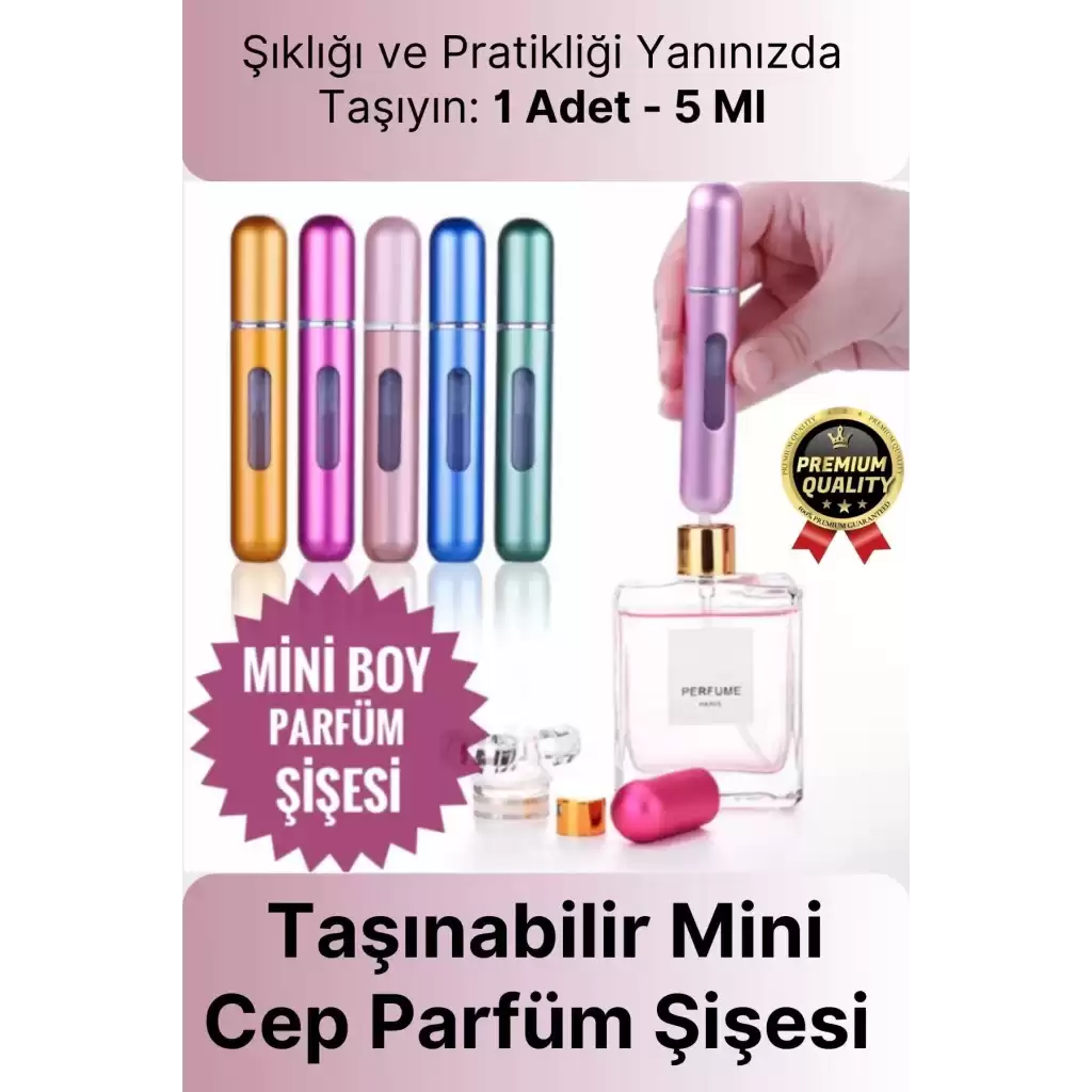 Özel Üretim Pratik Otomatik Doldurulabilir Taşınabilir Atomizer Seyahat Mini Cep Parfüm Şişesi 5 Ml