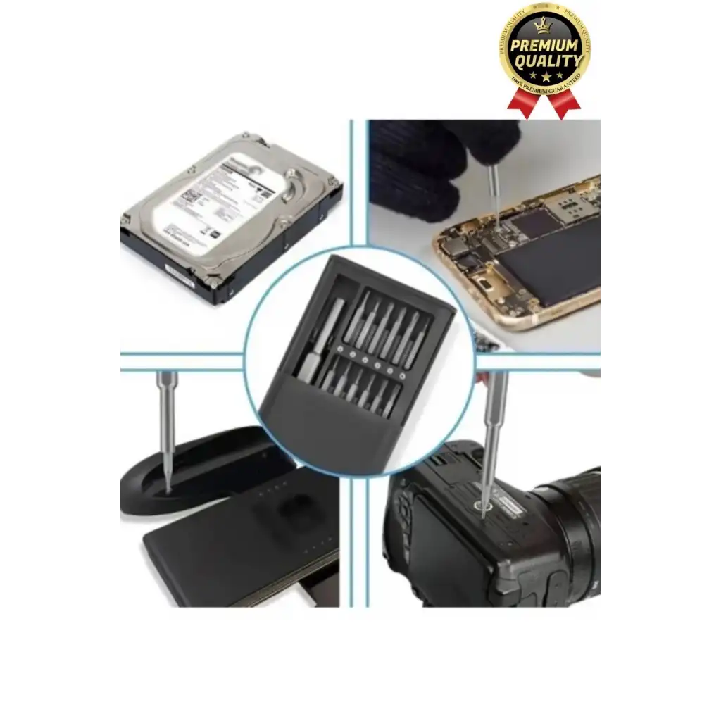 Premium Seri Kaliteli Kutulu Ergonomik Saatçi Bilgisayar Hassas Taşınabilir 25 Parça Tornavida Seti
