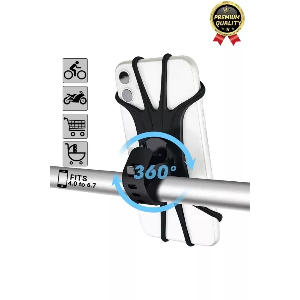 Premium Sök Çıkar 360 Derece Dönebilen Ayarlanabilir Bisiklet Motosiklet Scooter Telefon Tutucu