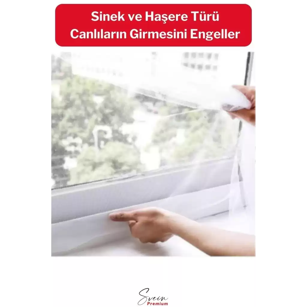 Ayarlanabilir Pratik Pencere Cam Kapı Sineklik Cırt Bantlı Hazır Yapışkanlı 0,75 cmx1,25 cm - 4 mt
