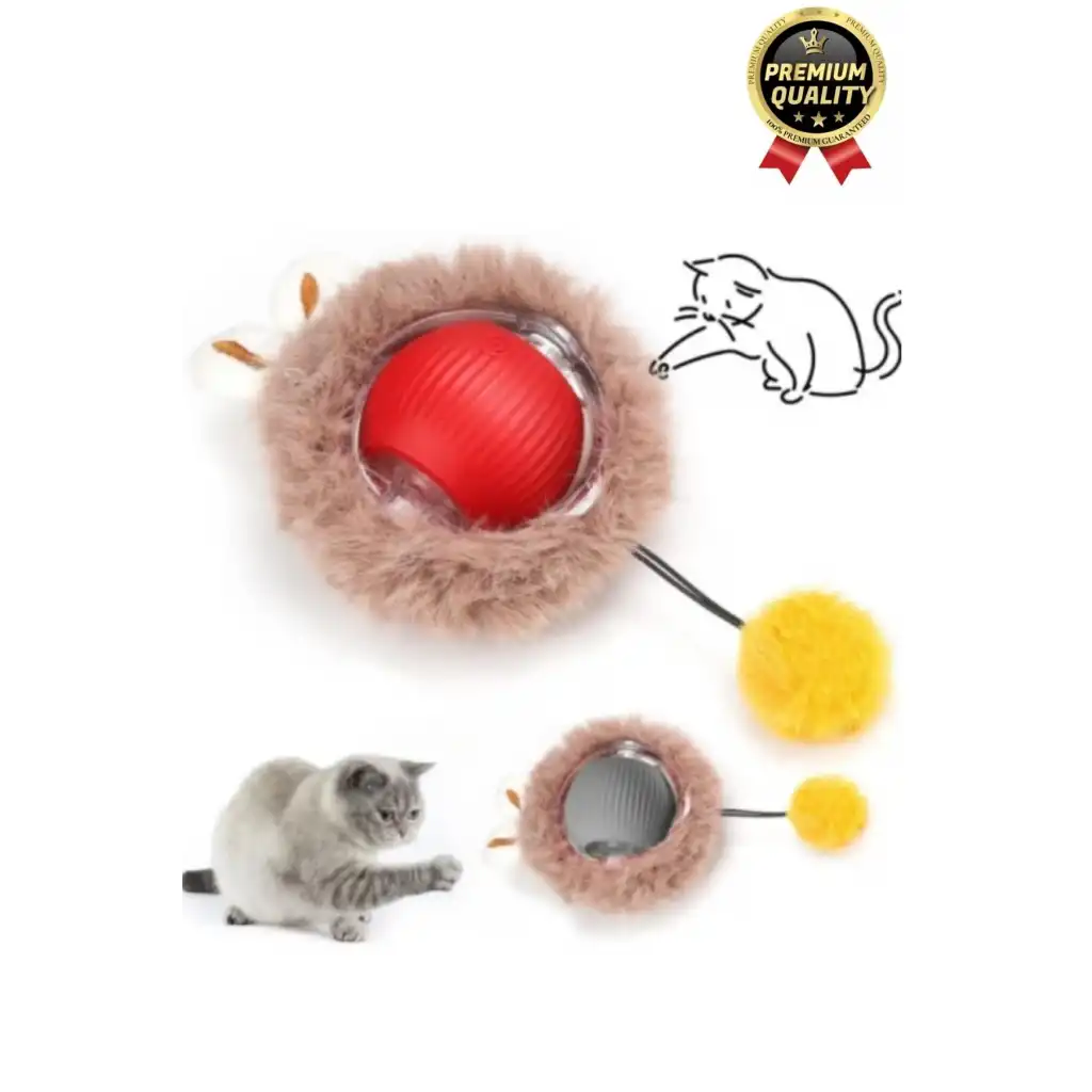 Özel Üretim Yumuşak Küçük Boyutlu Şarj Edilebilir Etkileşimli Eğlenceli Yuvarlanan Kedi Top Oyuncağı