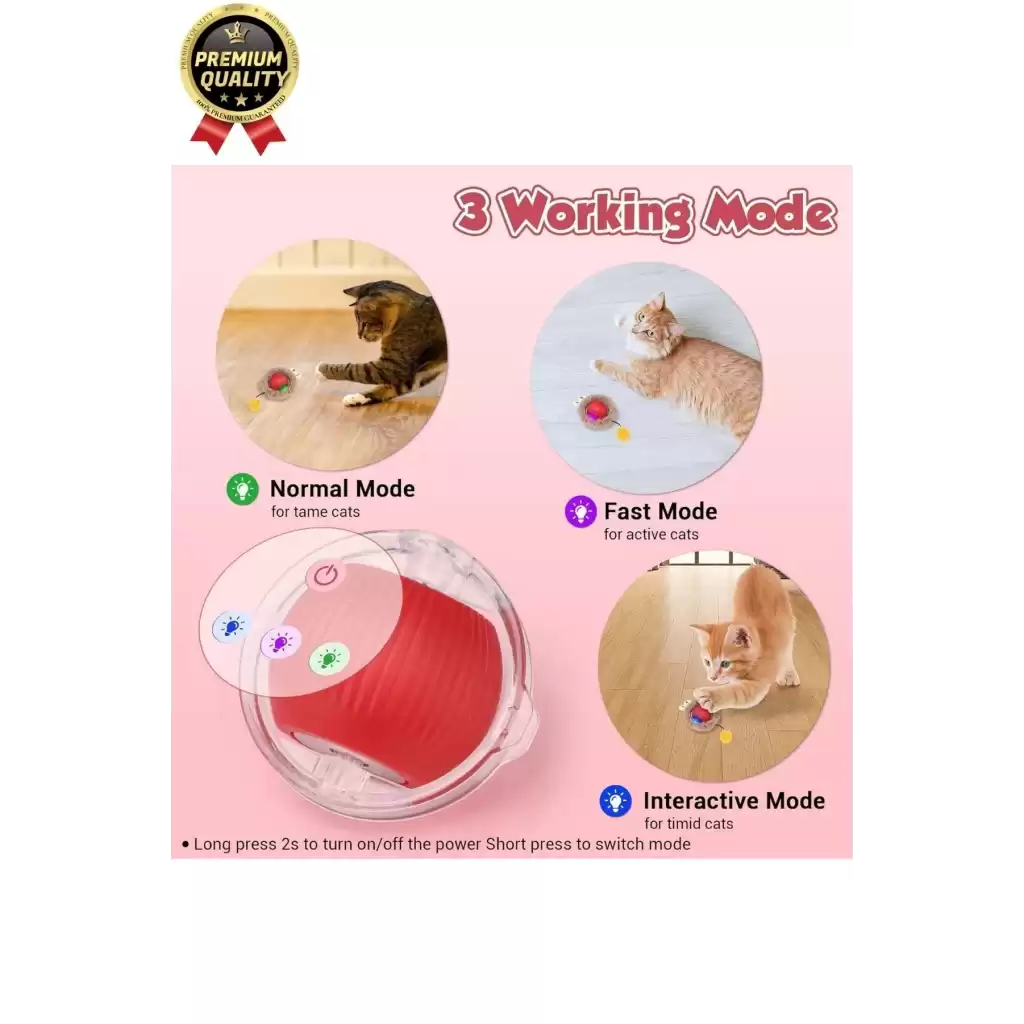 Özel Üretim Yumuşak Küçük Boyutlu Şarj Edilebilir Etkileşimli Eğlenceli Yuvarlanan Kedi Top Oyuncağı
