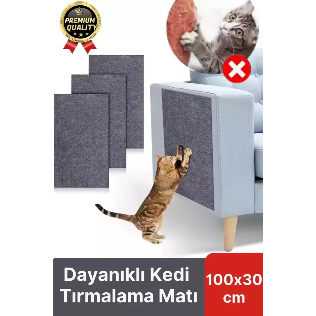 Dayanıklı Kolay Uygulanabilir Yapıştırılabilir Eşya Mobilya Koruyucu Kedi Tırmalama Matı 100 x 30 cm
