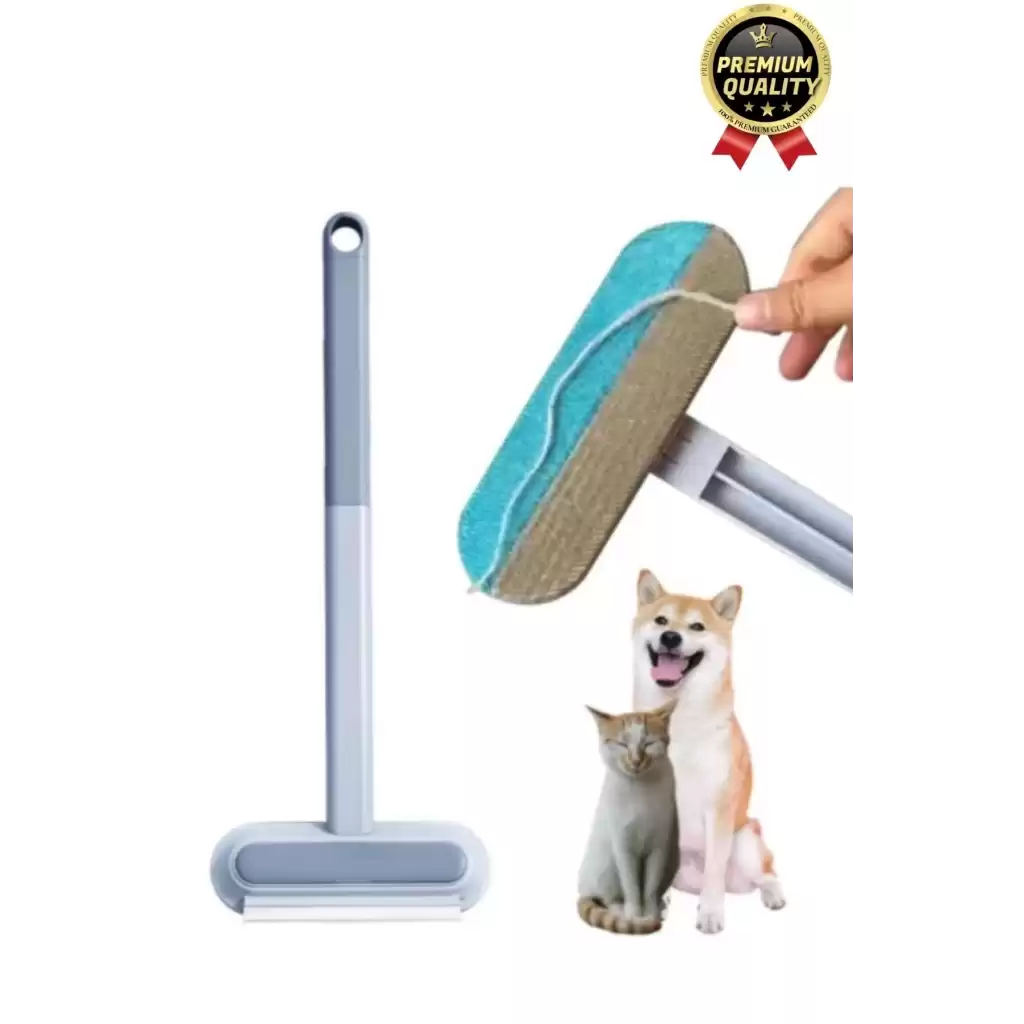 Çok Amaçlı Çift Taraflı Uzun Saplı Koltuk Halı Hijyeni Kedi Köpek Evcil Hayvan Tüy Temizleme Fırçası