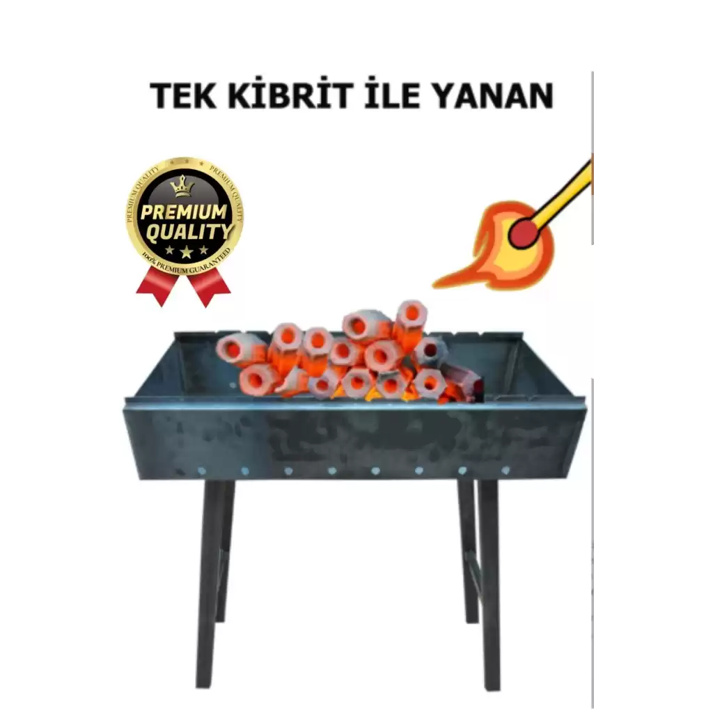Özel Üretim Pratik Kullanımlı Piknik Odun Çıra Gerektirmeyen Tek Kibritle Yanan Mangal Kömürü 2 KG