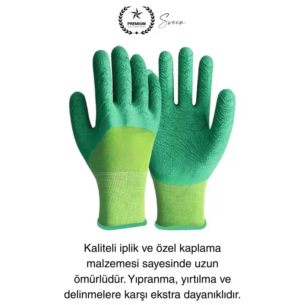 Kaymaz Dayanıklı Pütürlü Montaj İş Eldiveni Camcı Yarı Kaplama Güvenli Sağlam Lastikli Rahat Esnek