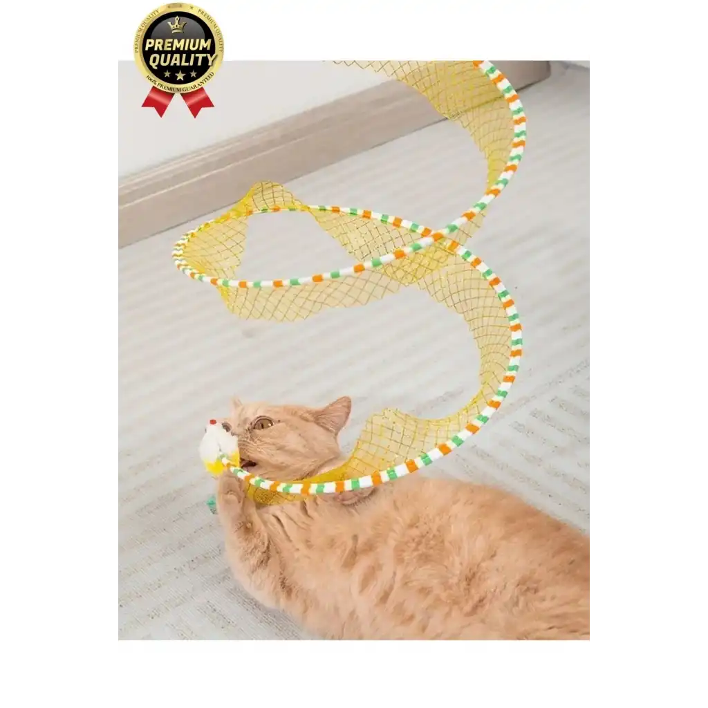 Özel Tasarım Yer Kaplamaz Taşınabilir Hafif Eğlendiren Komik Oyuncaklı Katlanabilir Kedi File Tüneli