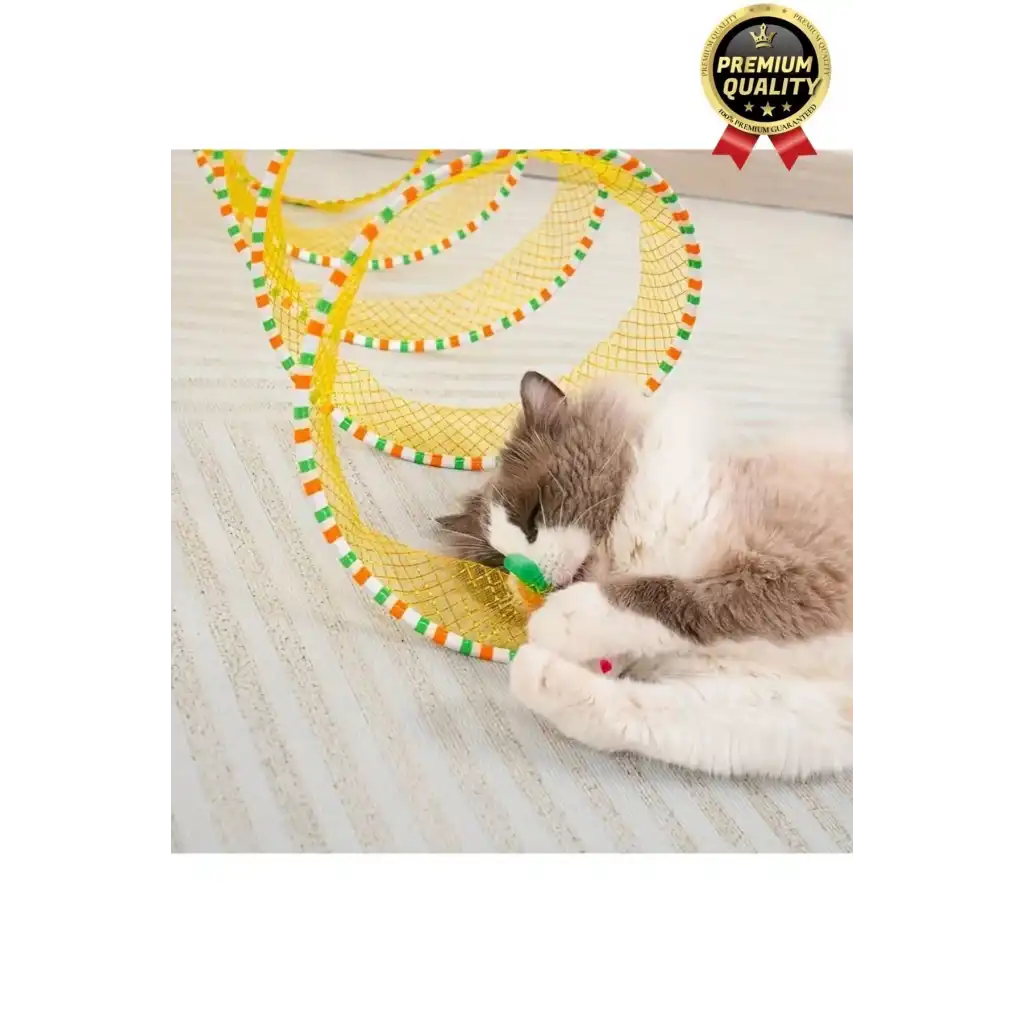 Özel Tasarım Yer Kaplamaz Taşınabilir Hafif Eğlendiren Komik Oyuncaklı Katlanabilir Kedi File Tüneli