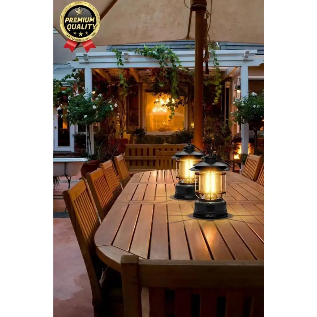 Çok Amaçlı Ayarlanabilir Şarjlı 2 Kademeli 500 Lümen Enerji Tasarruflu 3 COB Retro LED Kamp Lambası
