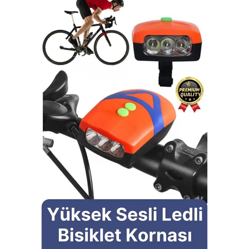 Çok Fonksiyonlu Kolay Takılabilir Dayanıklı Yüksek Sesli Su Geçirmez Led Işıklı Bisiklet Kornası