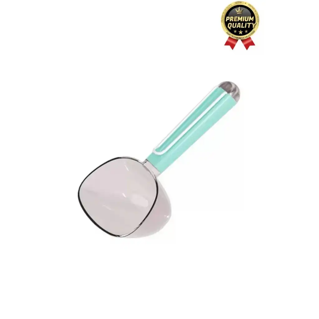 Çok Amaçlı Klipsli Ölçekli Şeffaf Başlıklı 180ml Kapasiteli Kedi Köpek Mama Ölçüm Kaşığı Küreği