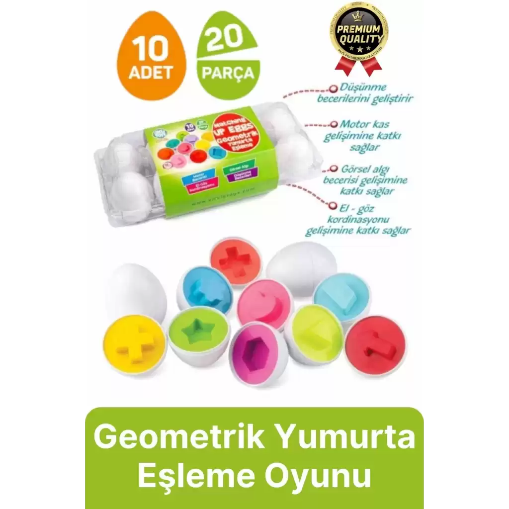 Yeni Nesil Eğitici Öğretici El Göz Kordinasyonu Çocuk Bebek Geometrik Yumurta Eşleme Oyunu 10lu