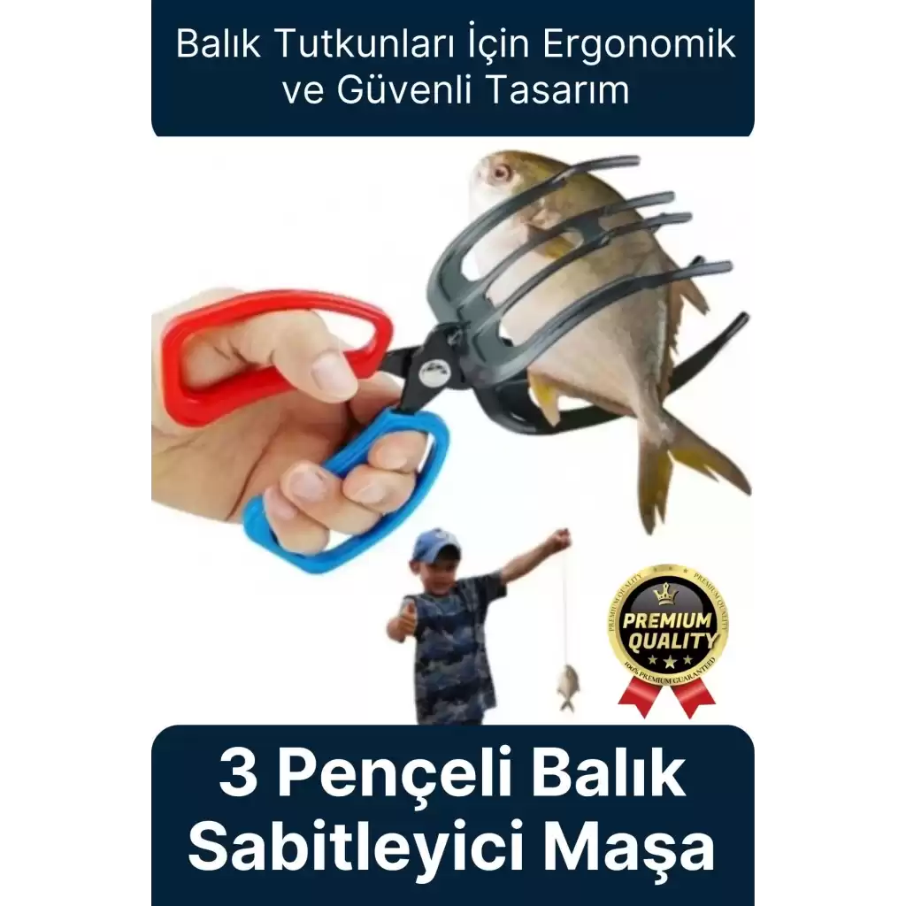 Çok Fonksiyonlu Ergonomik Tasarım Kaymayı Engelleyen Pense 3 Pençeli 11 cm Balık Sabitleyici Maşa