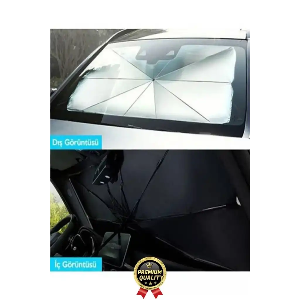 Özel Üretim Dayanıklı Titanyum Gümüş Kaplama UV Geçirmez Tüm Araçlar Araba Ön Cam Şemsiye Güneşlik