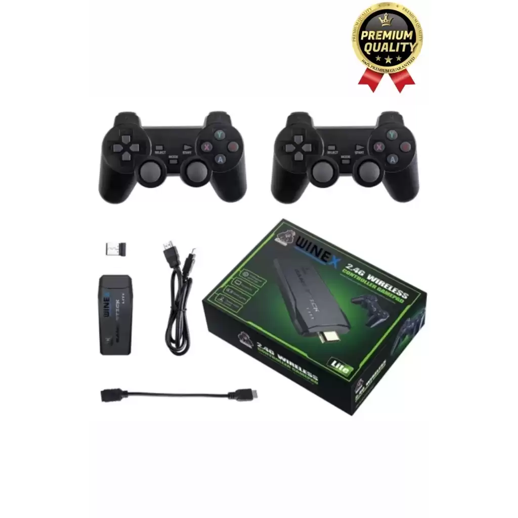 Nostaljik 4K Çözünürlük 2.4g Uyumlu Kablosuz Çift Kol Konsol Retro 20000 Oyunlu Game Stick Atari
