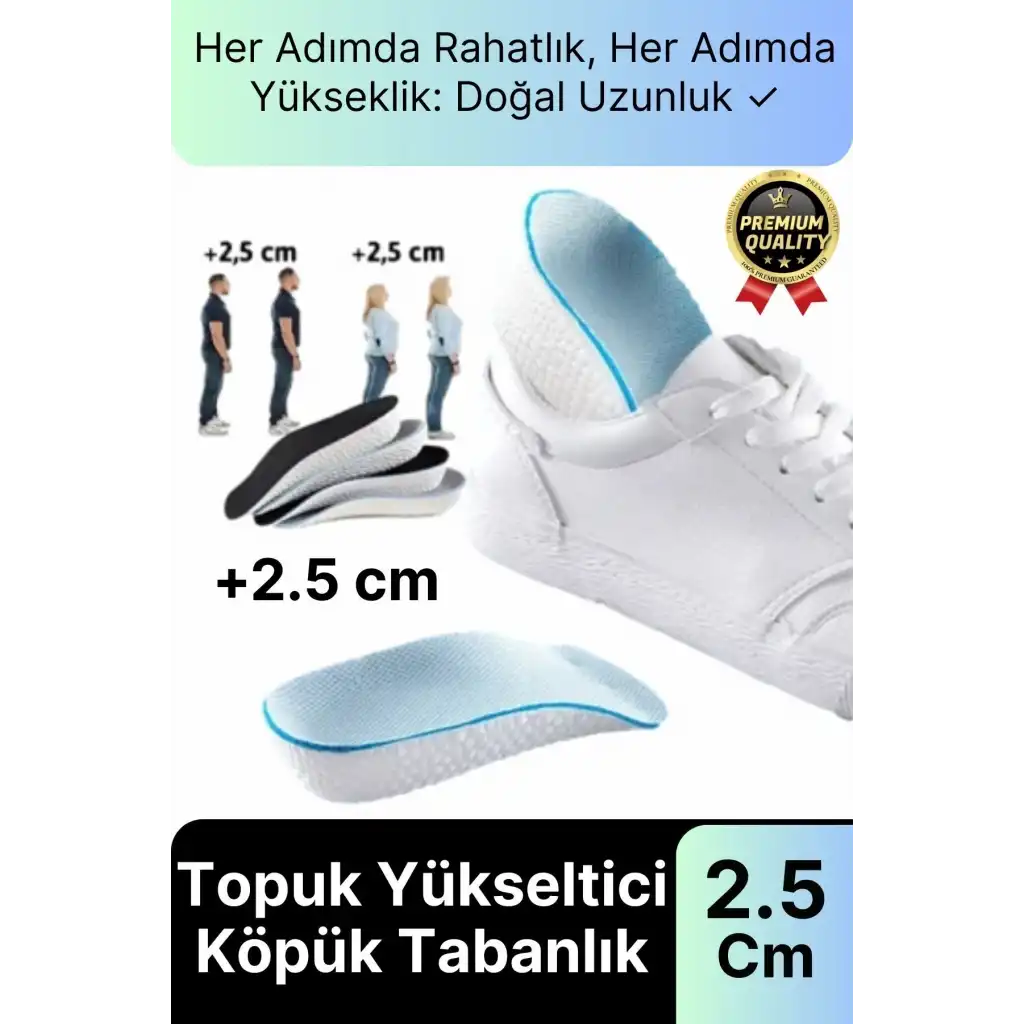 Eva Bellek Köpük Stoma Ortopedik Boy Uzatıcı Spor Ayakkabı Topuk Yükseltici Köpük Tabanlık 2.5 Cm