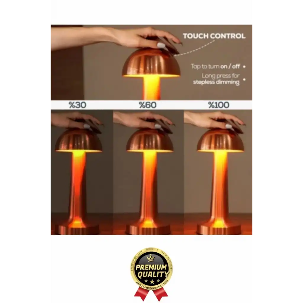Özel Üretim Dokunmatik Şarjlı Dekoratif 3 Modlu 23 cm x 9 cm Modern Aç/Kapa Butonlu Led Masa Lambası