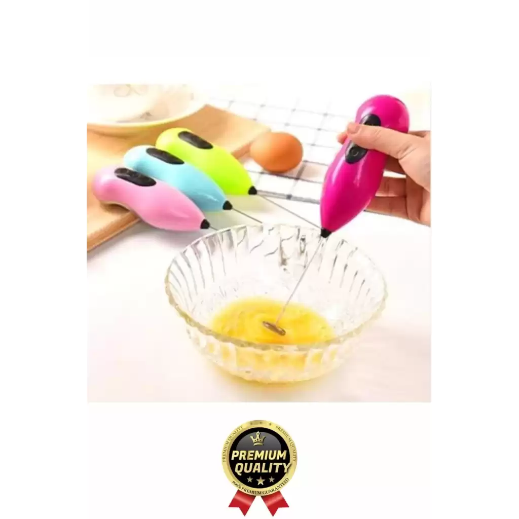 Premium Çelik Uçlu Pilli Mini Kahve Sos Krema Mama Yumurta Çırpıcı Karıştırıcı Süt Köpürtücü Mikser