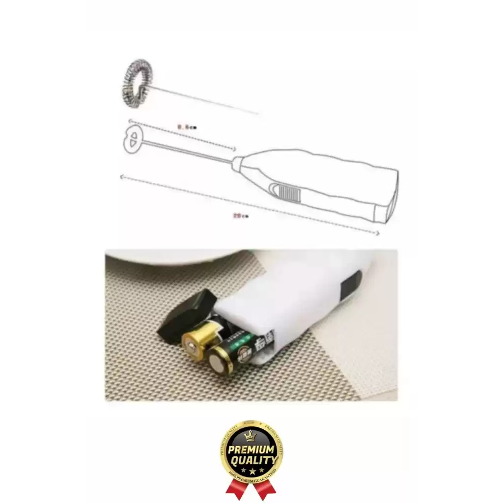Premium Çelik Uçlu Pilli Mini Kahve Sos Krema Mama Yumurta Çırpıcı Karıştırıcı Süt Köpürtücü Mikser