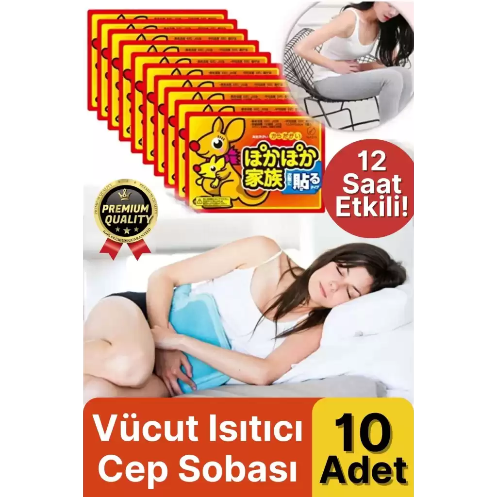 Regl Bel Karın Ağrısı Azaltıcı Yapışkanlı 12 Saat Sıcak Cep Sobası Isınmatik 10 Adet