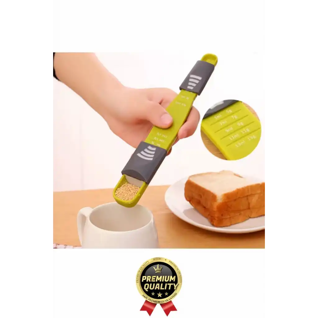 Premium Seri Gıda Sıvı Katı Şeker Tuz Kahve Baharat Ayarlanabilir Çift Taraflı Hassas Ölçüm Kaşığı