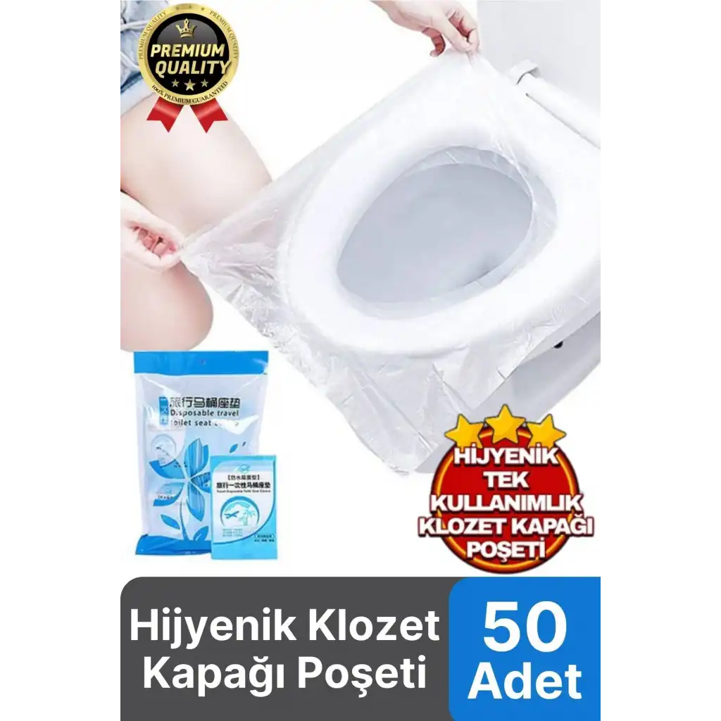 Yeni Seyahat Tipi Taşınabilir Okul Tuvalet Wc Hijyenik Tek Kullanımlık Klozet Kapağı Poşeti 50 Adet